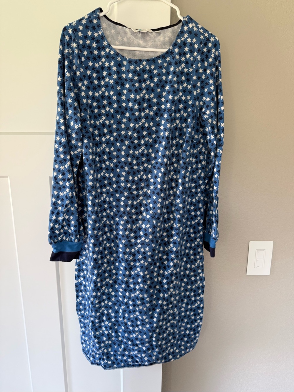 Boden Blue Star-Print Long Sleeve Women’s Dress
